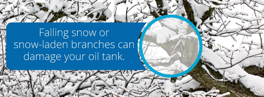 Falling snow may damage your oil tank.