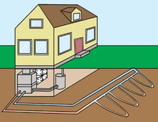 residential diagram of geothermal heating